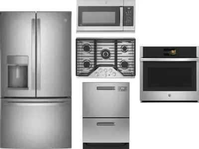 5 Piece Package Includes Refrigerator, Cooktop, Wall Oven, Microwave And Dishwasher